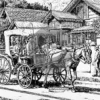 Horse Drawn Cab in Black and White by David Moore