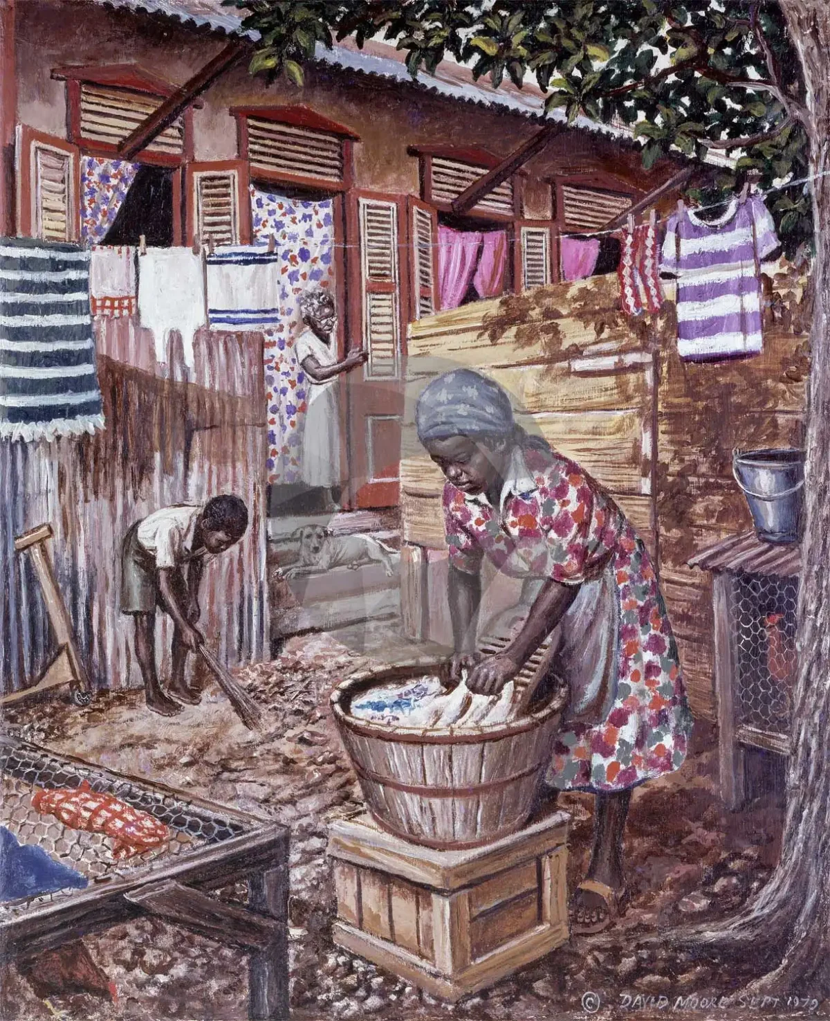 Washing in the Backyard by David Moore
